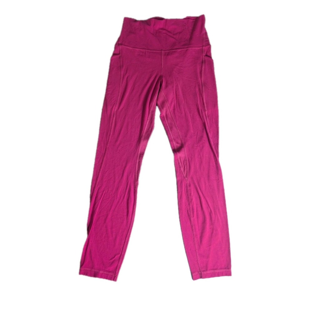 Lululemon Fast & Free Leggings Womens Size 8 Berry Pink High Rise Athletic Yoga